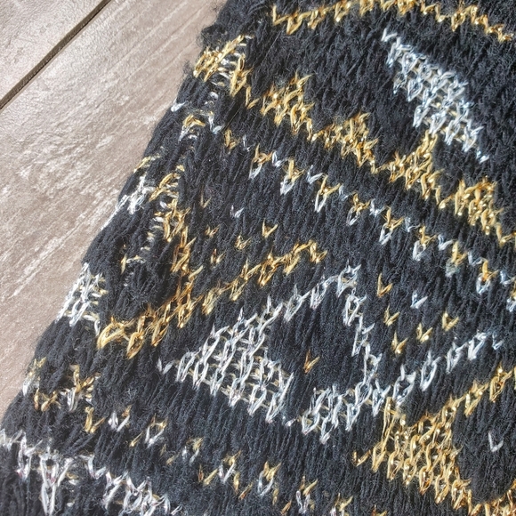 Dana Scott Metallic Floral Long Sleeve Black and Gold Vintage Sweater Top NWOT - Picture 14 of 17